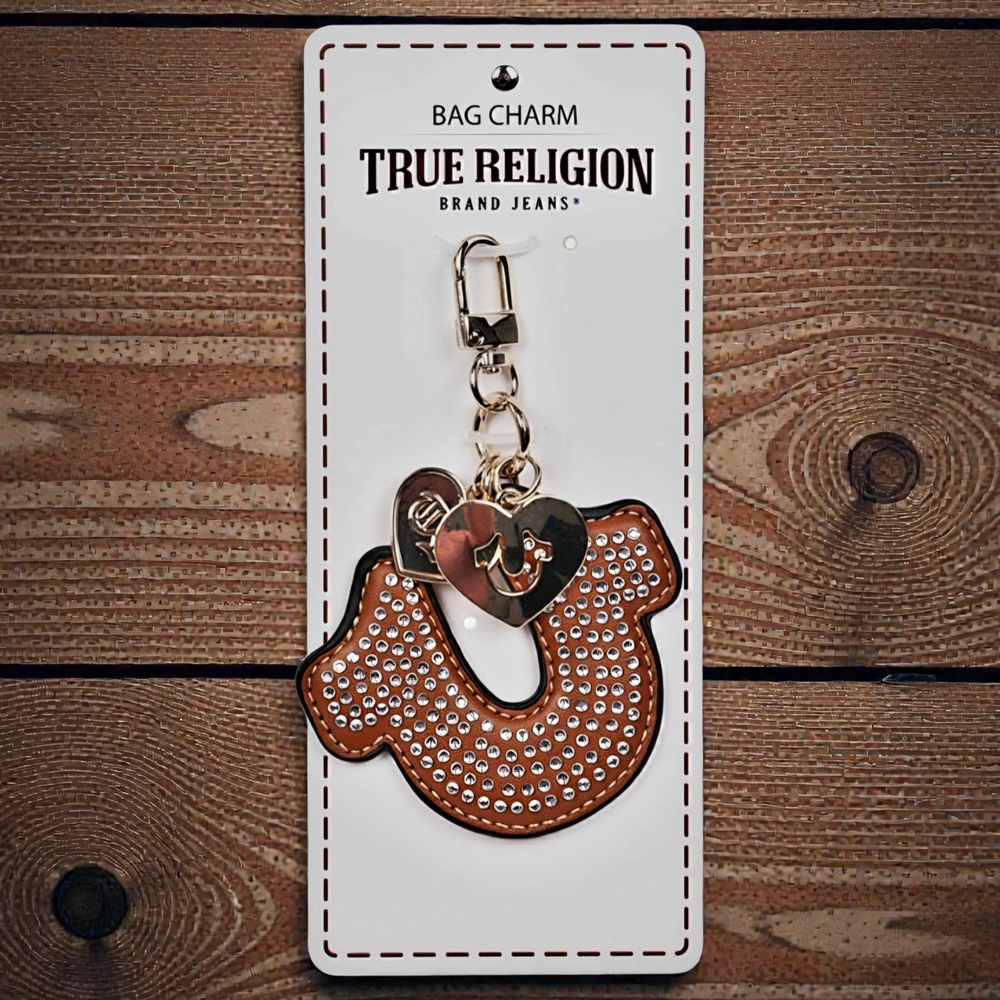 NEW True Religion Rhinestone Horseshoe Bag Charm 5.25H X 3.5W NWT